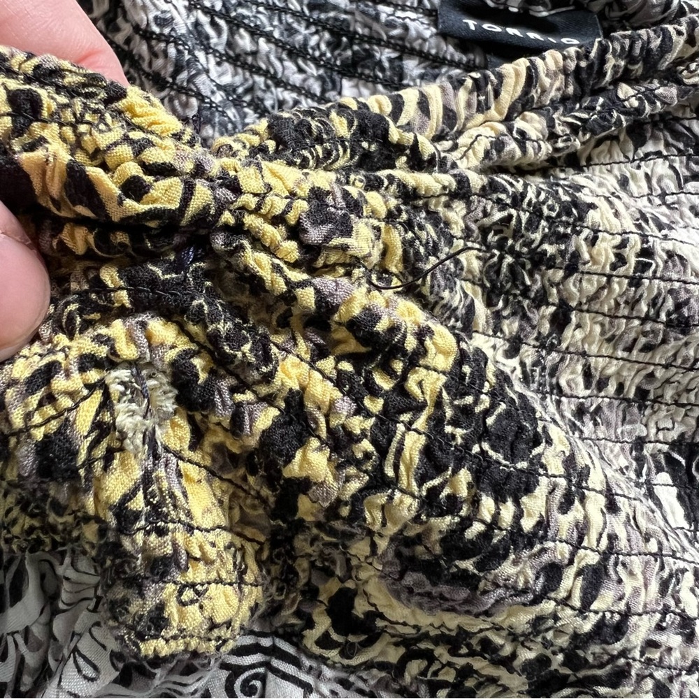 Torrid Black Yellow Paisley Smocked Front Strapless Maxi Dress Women's size 4x - Picture 5 of 11